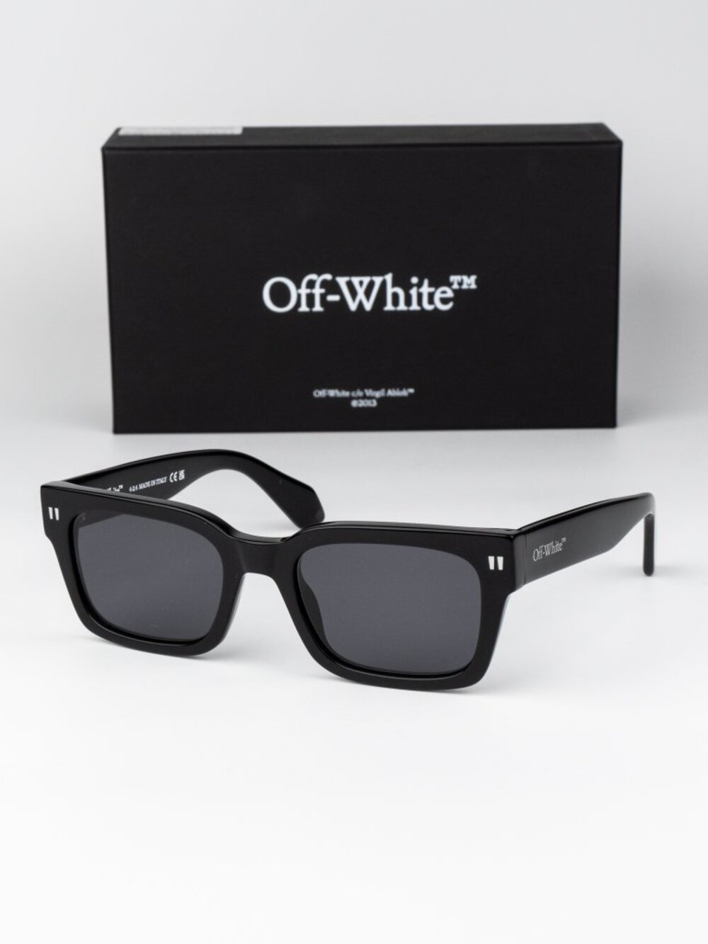 Off-White MIDLAND Men Sunglasses Black Grey Square OERI108 1007 NEW AUTHENTIC